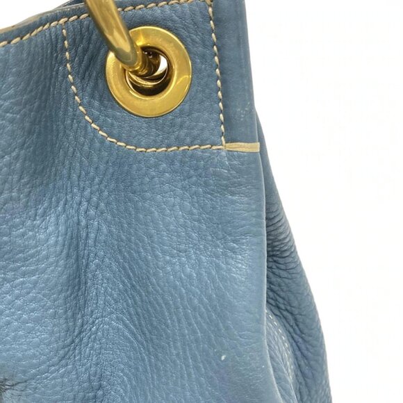 Auth PRADA - BR4829 Blue Gray Leather Shoulder Bag - Picture 8 of 16